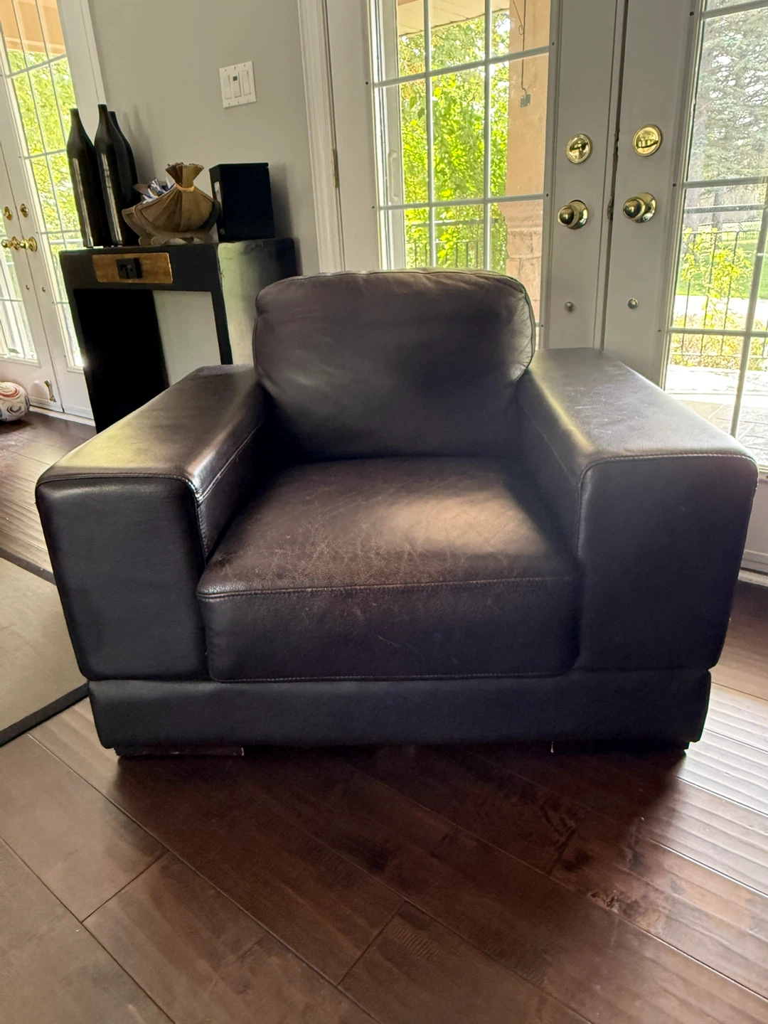 Dark Brown Leather Armchair