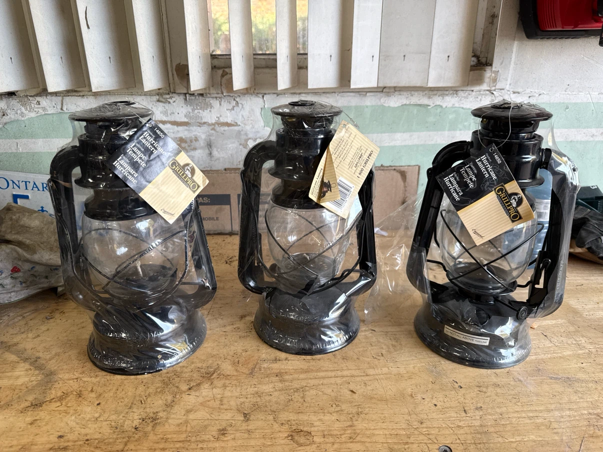 Three GrillPro Hurricane Lanterns
