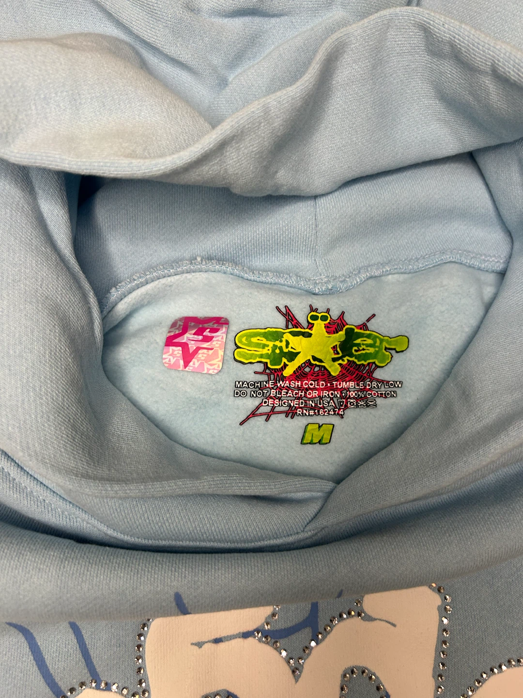Sp5der Light Blue Hoodie - photo 2