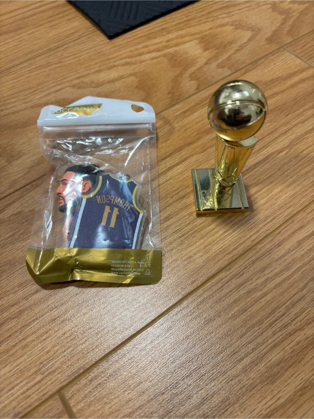 Klay Thompson Keychain and Basketball Trophy Set