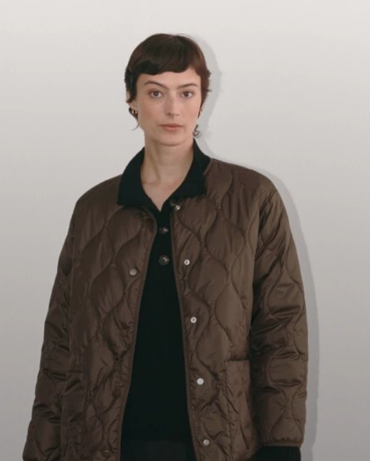 Everlane Women’s Brown Quilted Jacket in Earth Brown Size Small