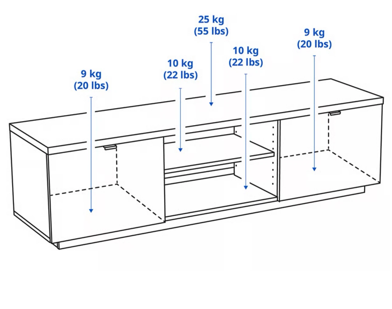 IKEA Besta White TV Stand