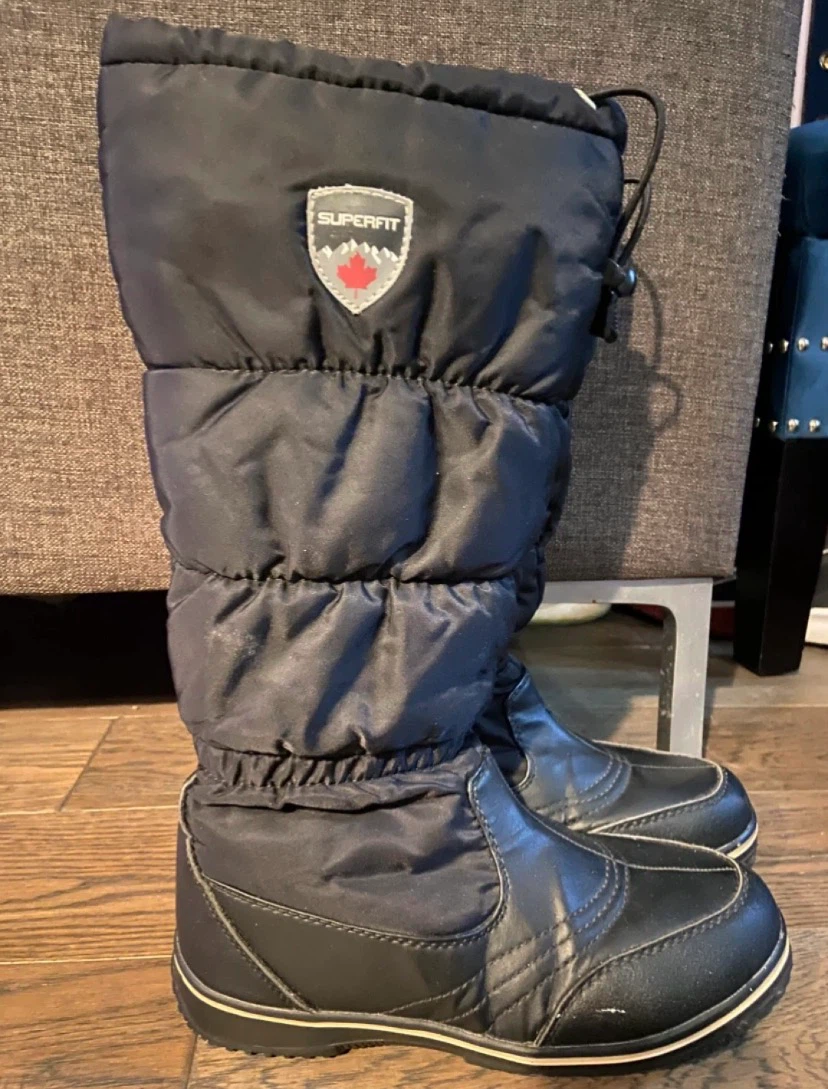 EUC: Ladies Superfit Black Winter Puffer Boots Size 8 - photo 2