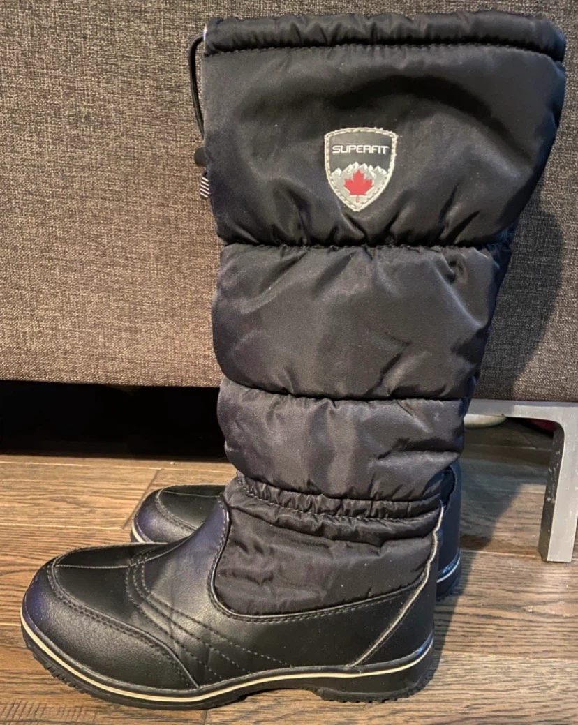 EUC: Ladies Superfit Black Winter Puffer Boots Size 8 - photo 3