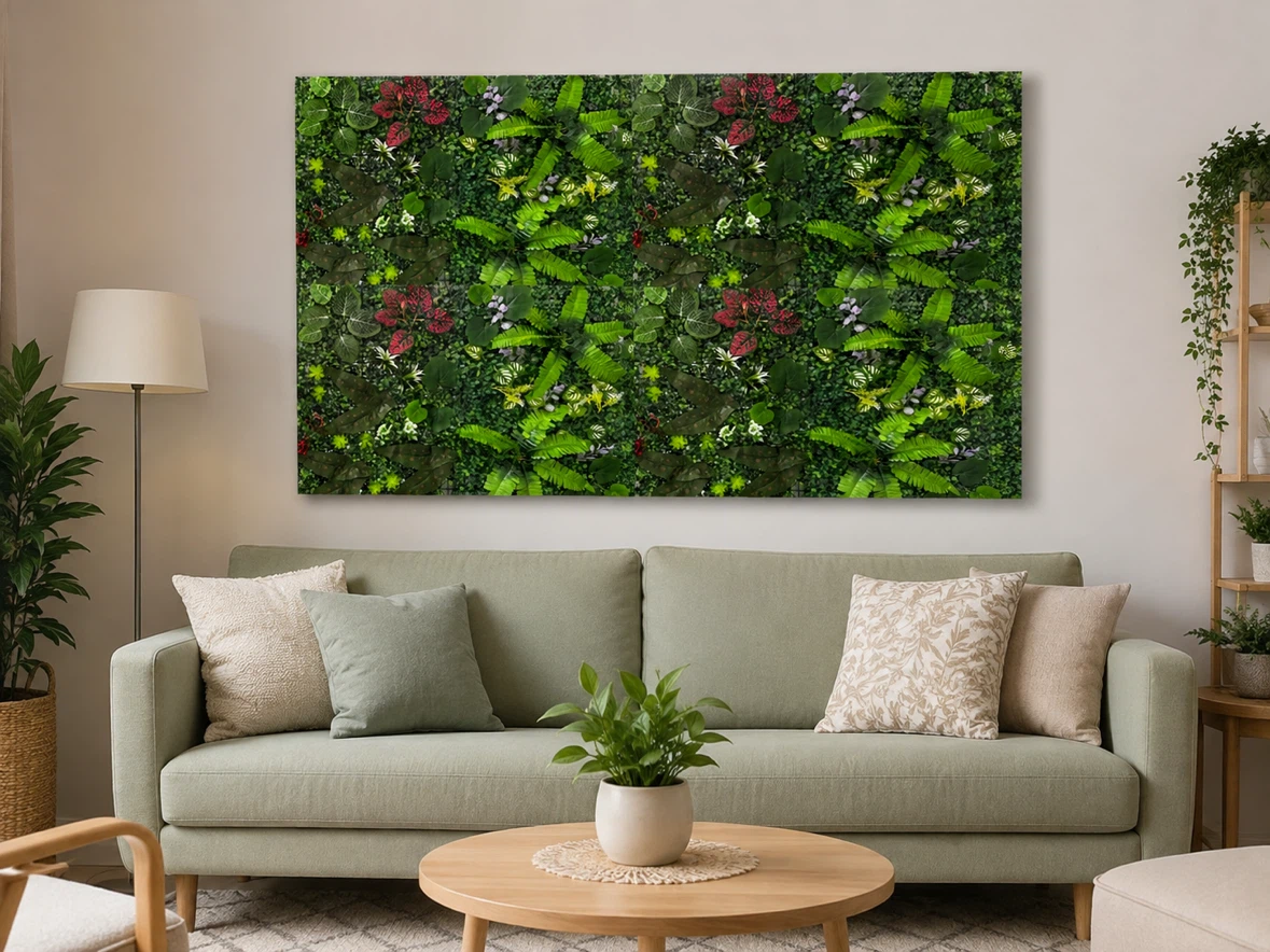 Artificial decorating leave wall panel backdrop