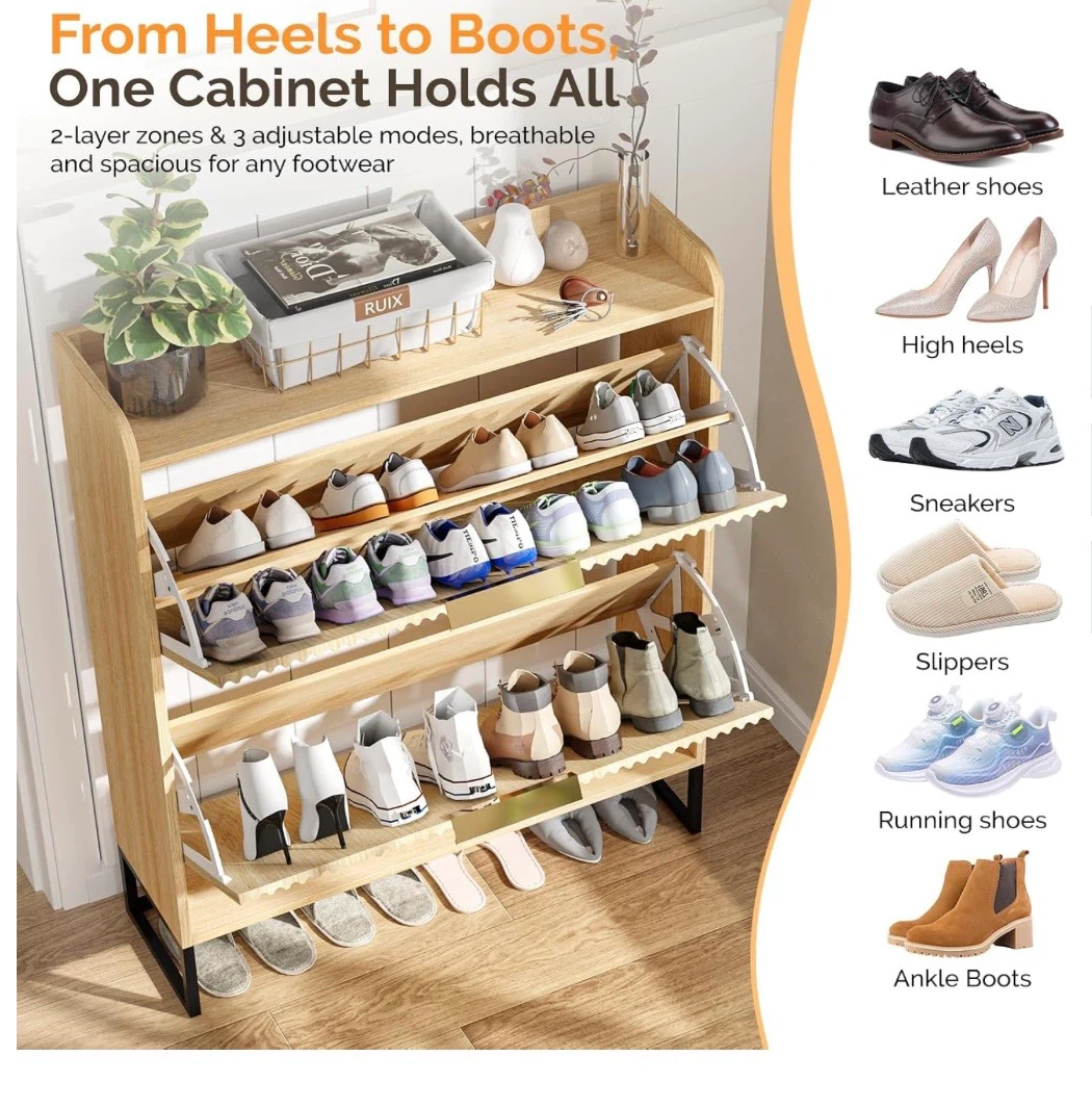 VINGLI Fluted Shoe Cabinet, 2 Drawers - photo 5