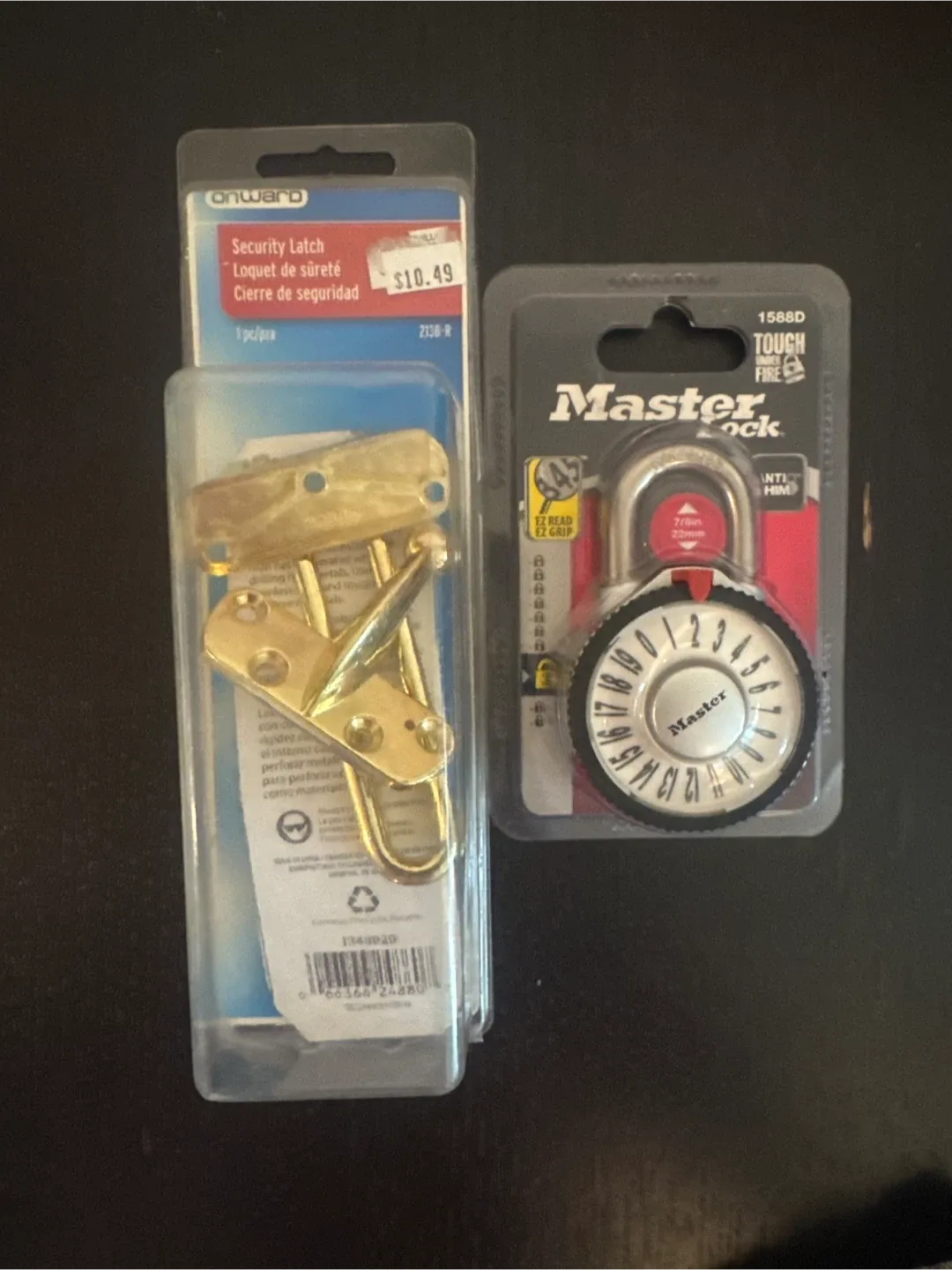 Master Lock 1588D and Onward Security Latch