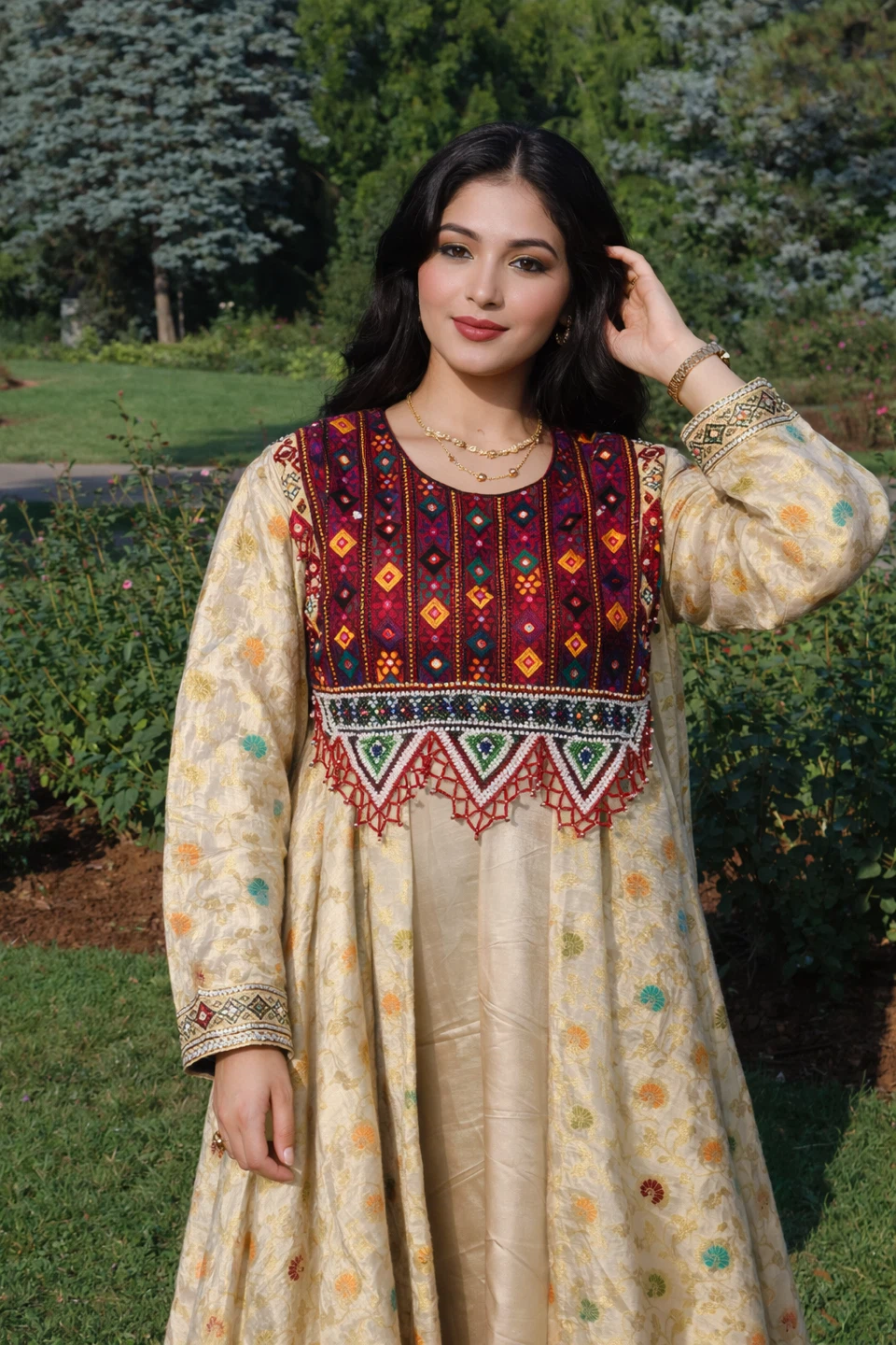 Traditional Embroidered Anarkali Dress - photo 2