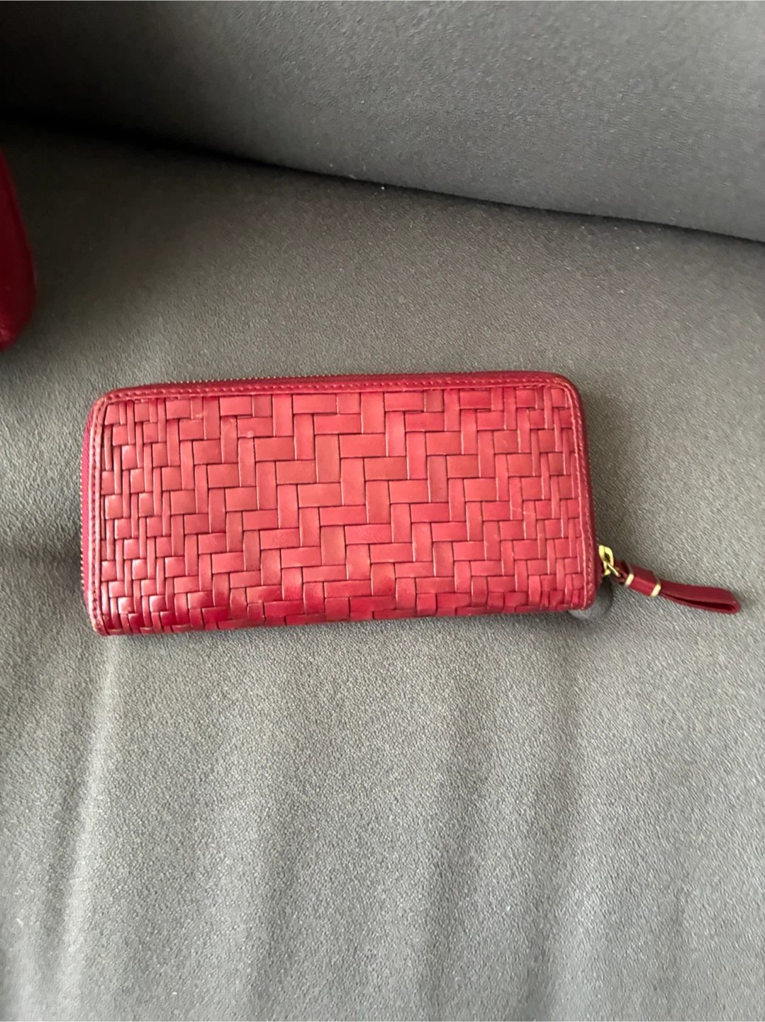 Cole Haan Red Woven Leather Bag and Wallet Set - photo 4