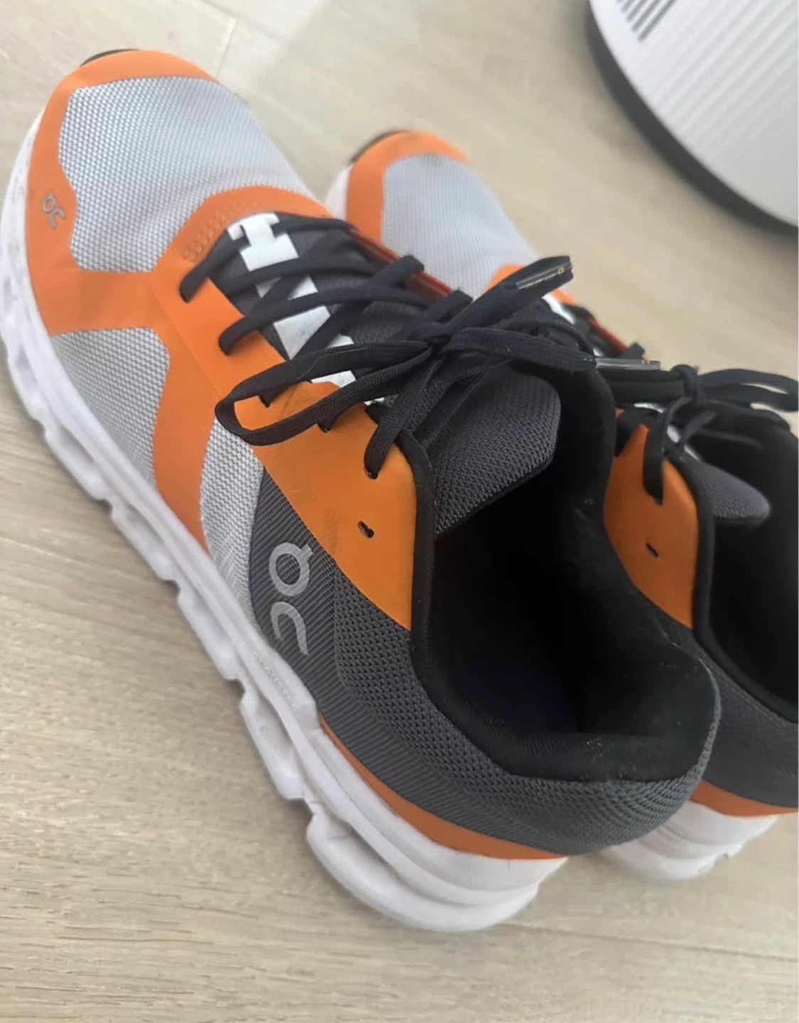 On Cloud Running Shoes Orange and Grey