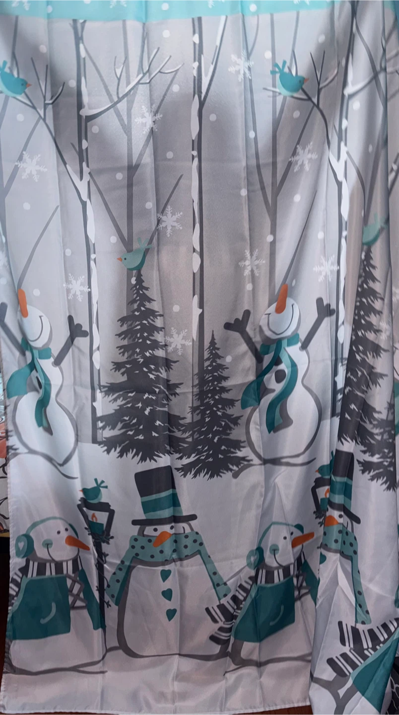 Snowman Themed Winter Shower Curtain