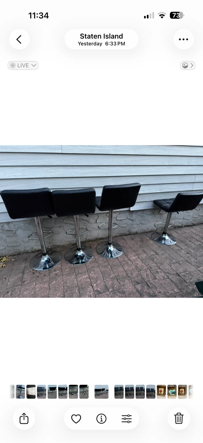 Set of 4 Adjustable Black Bar Stools - photo 3