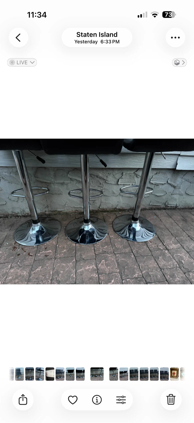 Set of 4 Adjustable Black Bar Stools - photo 4
