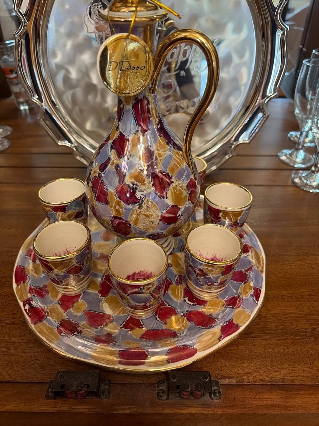 D'Lusso Designs Mosaic Decanter and Cup Set