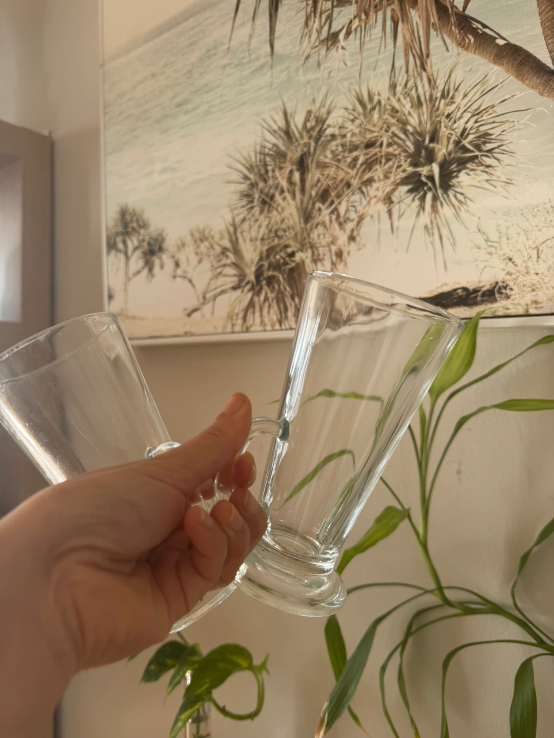 Set of 2 Glass Coffee Mugs