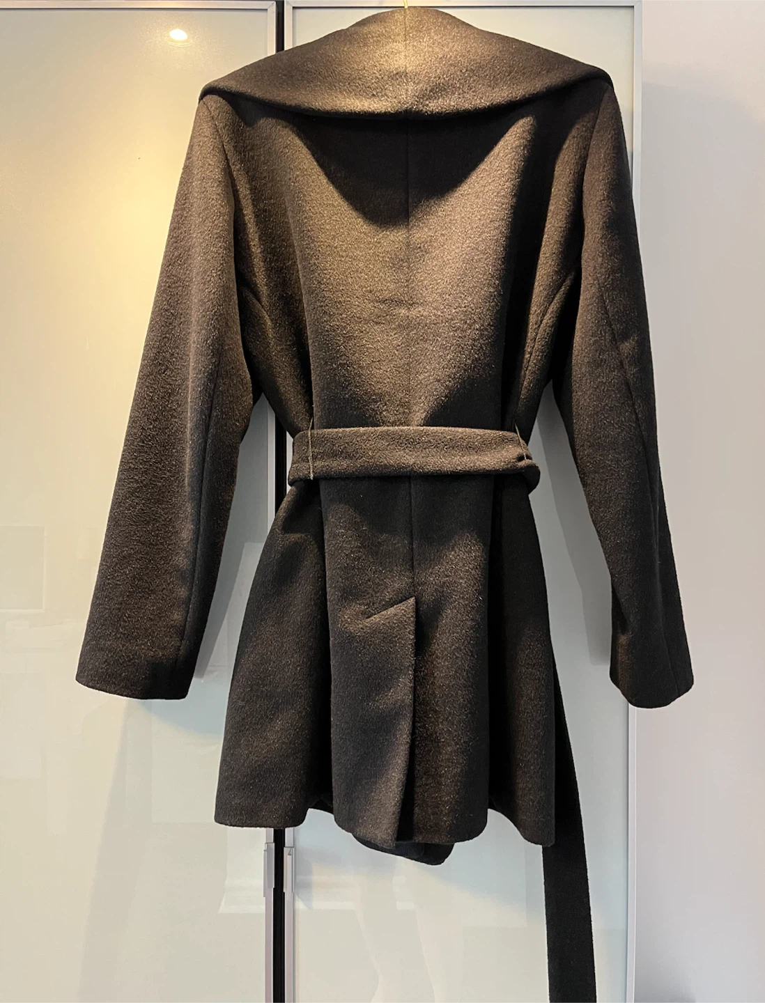 Calvin Klein Wool Blend Hooded Coat - Black - photo 2