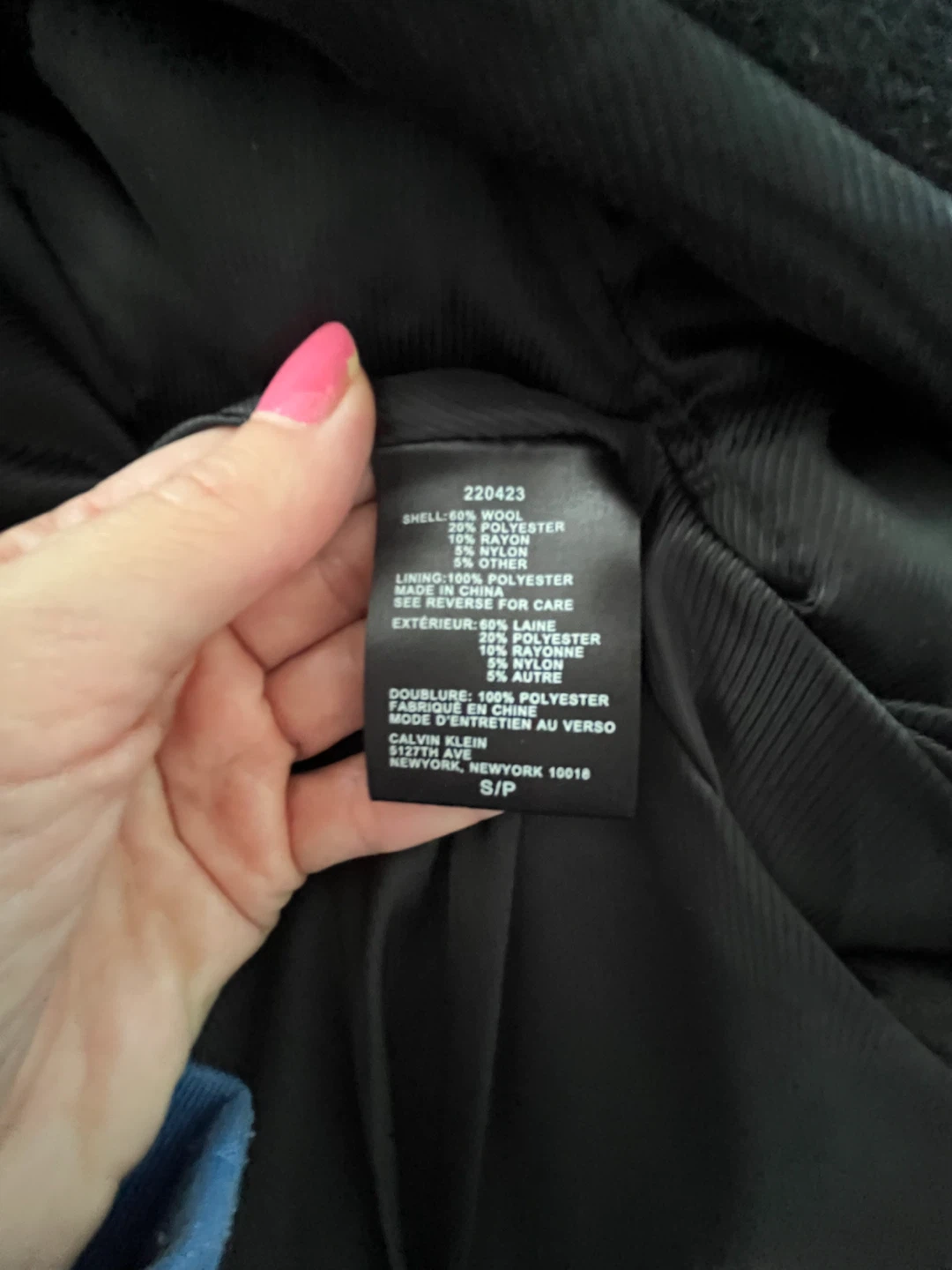 Calvin Klein Wool Blend Hooded Coat - Black - photo 5