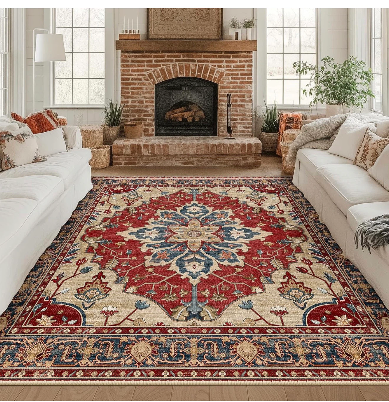 Brand New! RELEANY Floral Washable 8ft square Area Rug - photo 2