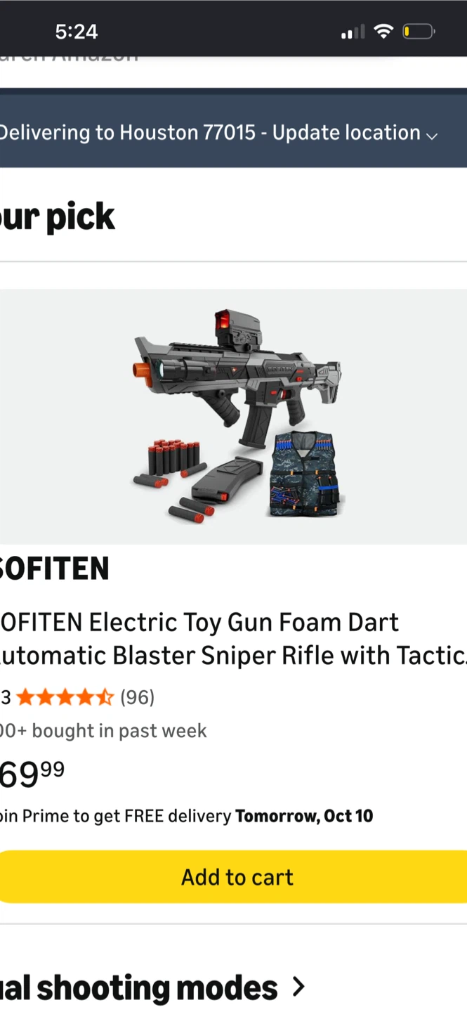 SOFITEN Electric Foam Dart Blaster and Tactical Vest - photo 3