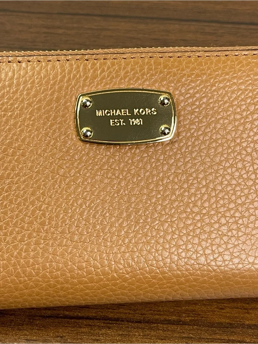Michael Kors Tan Zip-Around Wallet