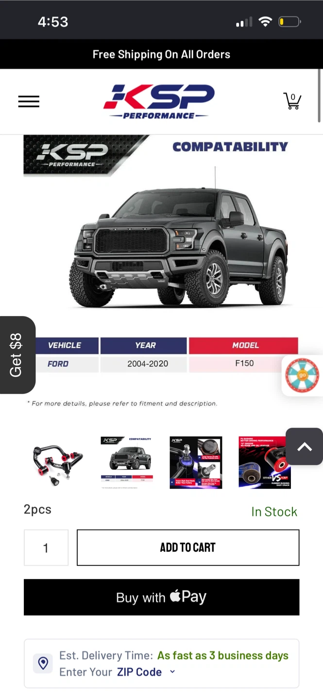 KSP Performance Control Arms for Ford F-150