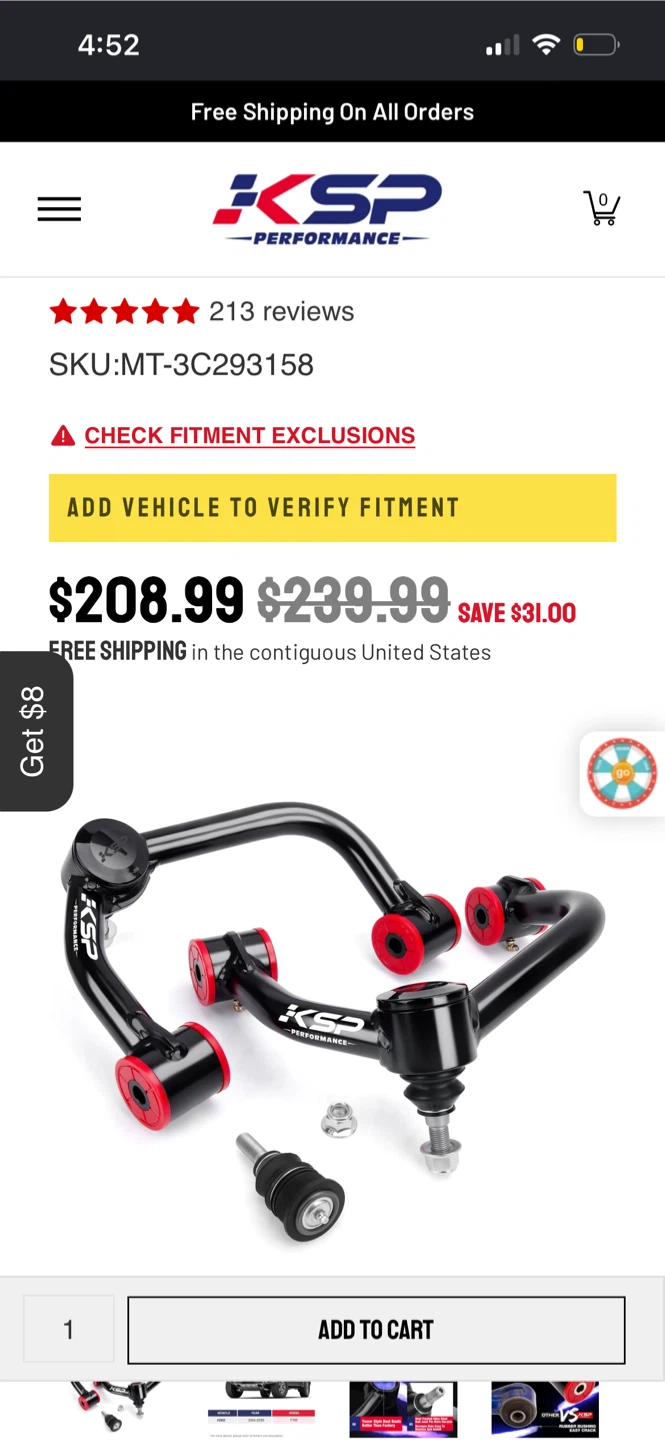 KSP Performance Control Arms for Ford F-150 - photo 2