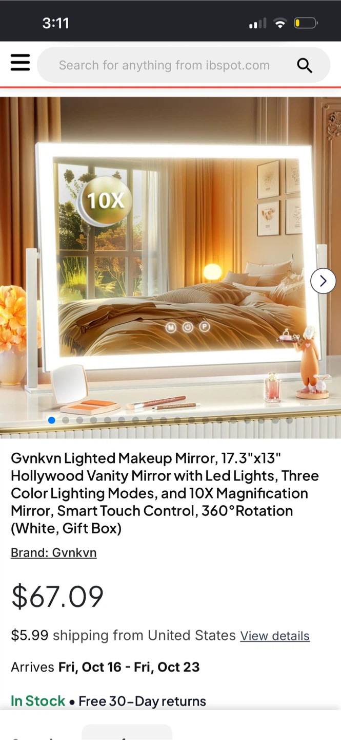 Gvnkvn Lighted Vanity Mirror