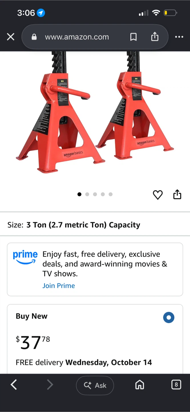 Amazon Basics 3 Ton Jack Stands