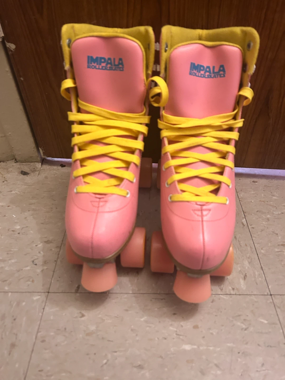 Impala Quad Roller Skates Pink and Yellow