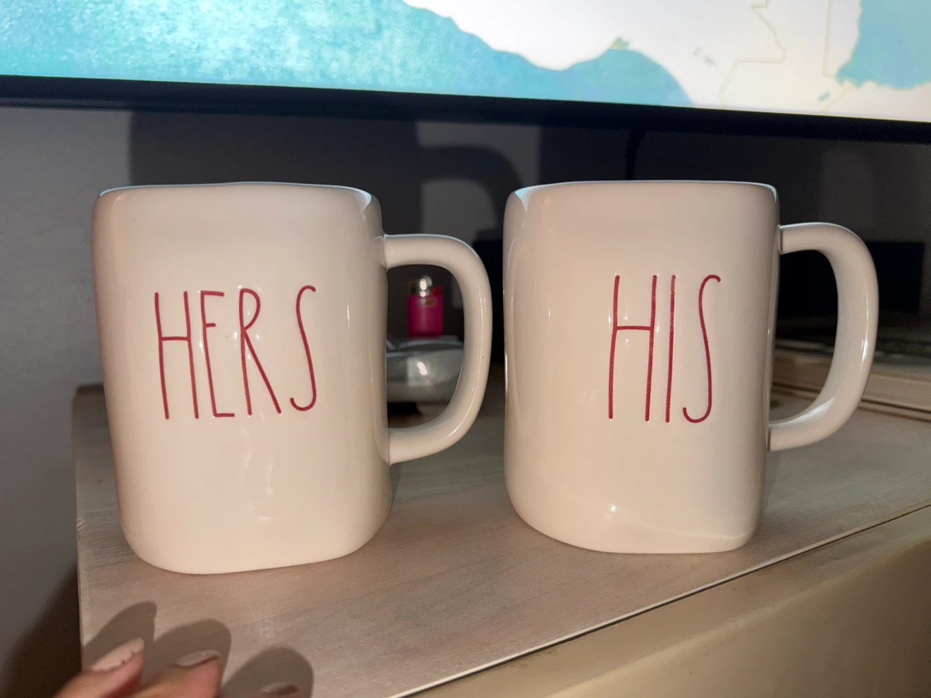 Rae Dunn His and Hers Large Letter Mug Set
