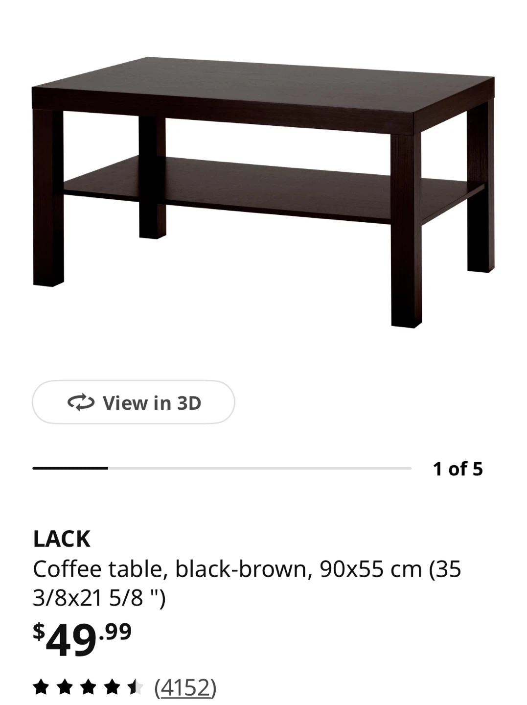 IKEA LACK Coffee Table Black-Brown