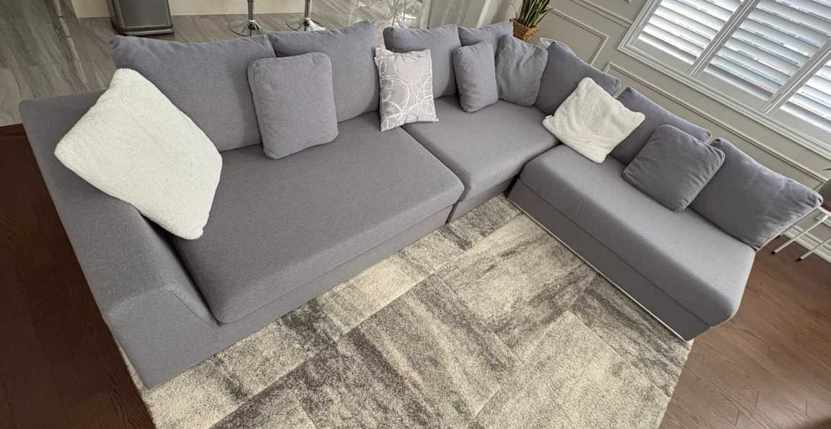 Structube Modern Grey Fabric Sectional Sofa - photo 3