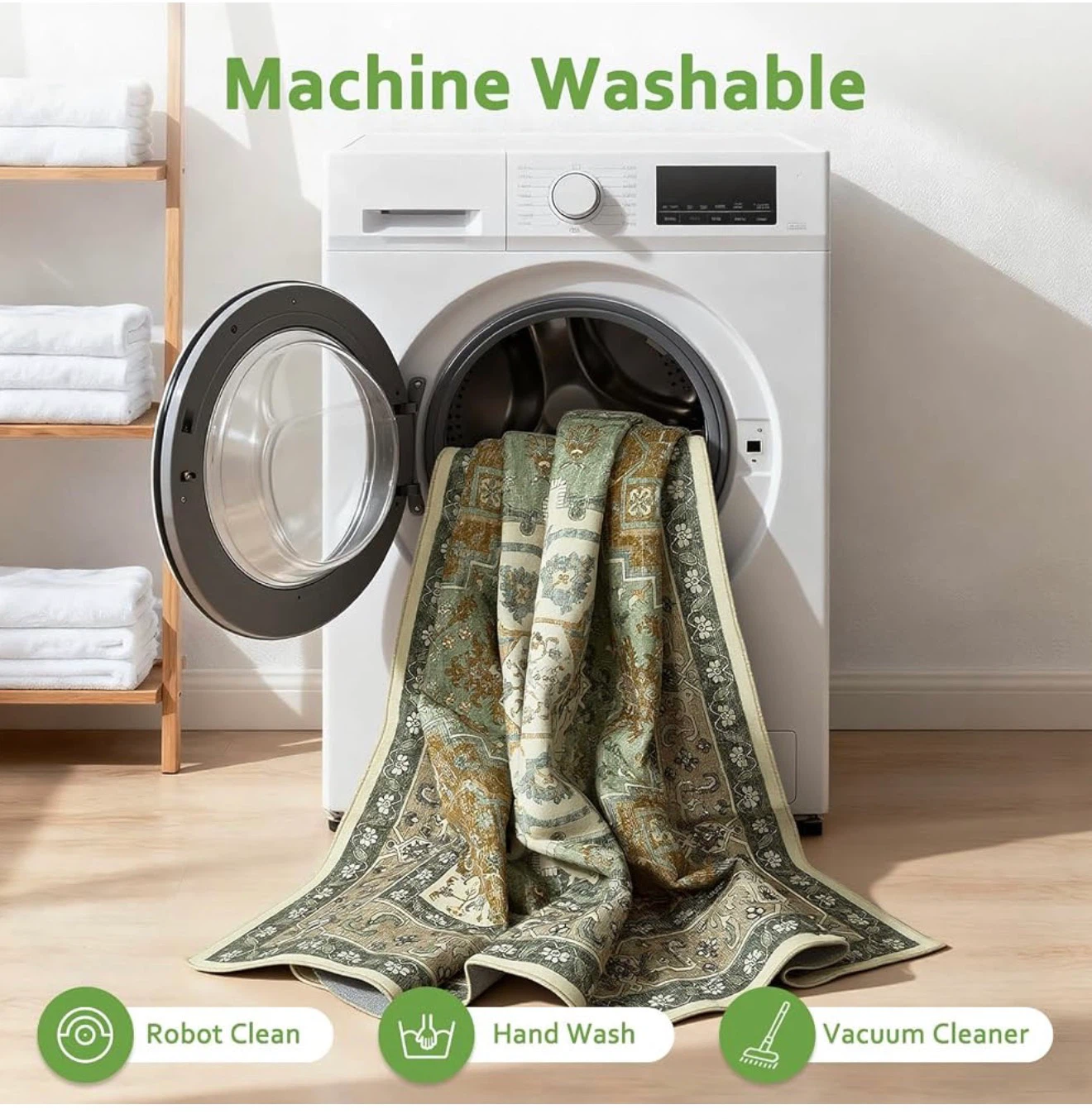 Machine Washable Traditional Area Rug 8x10 - photo 5