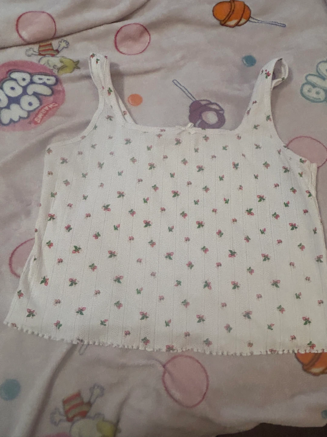 Joe Fresh White Floral Tank Top