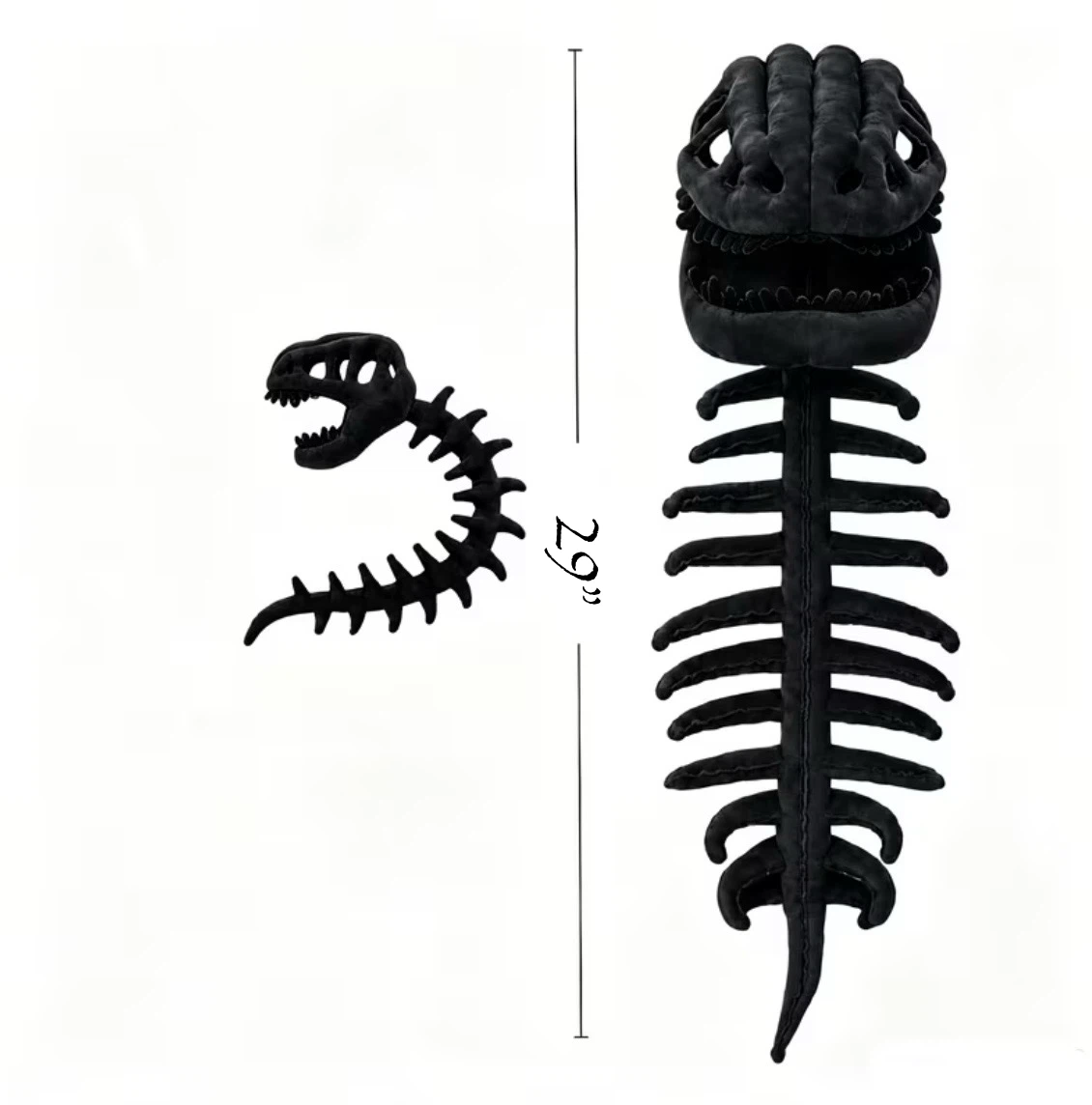 Black Dinosaur Skeleton Plush Costume