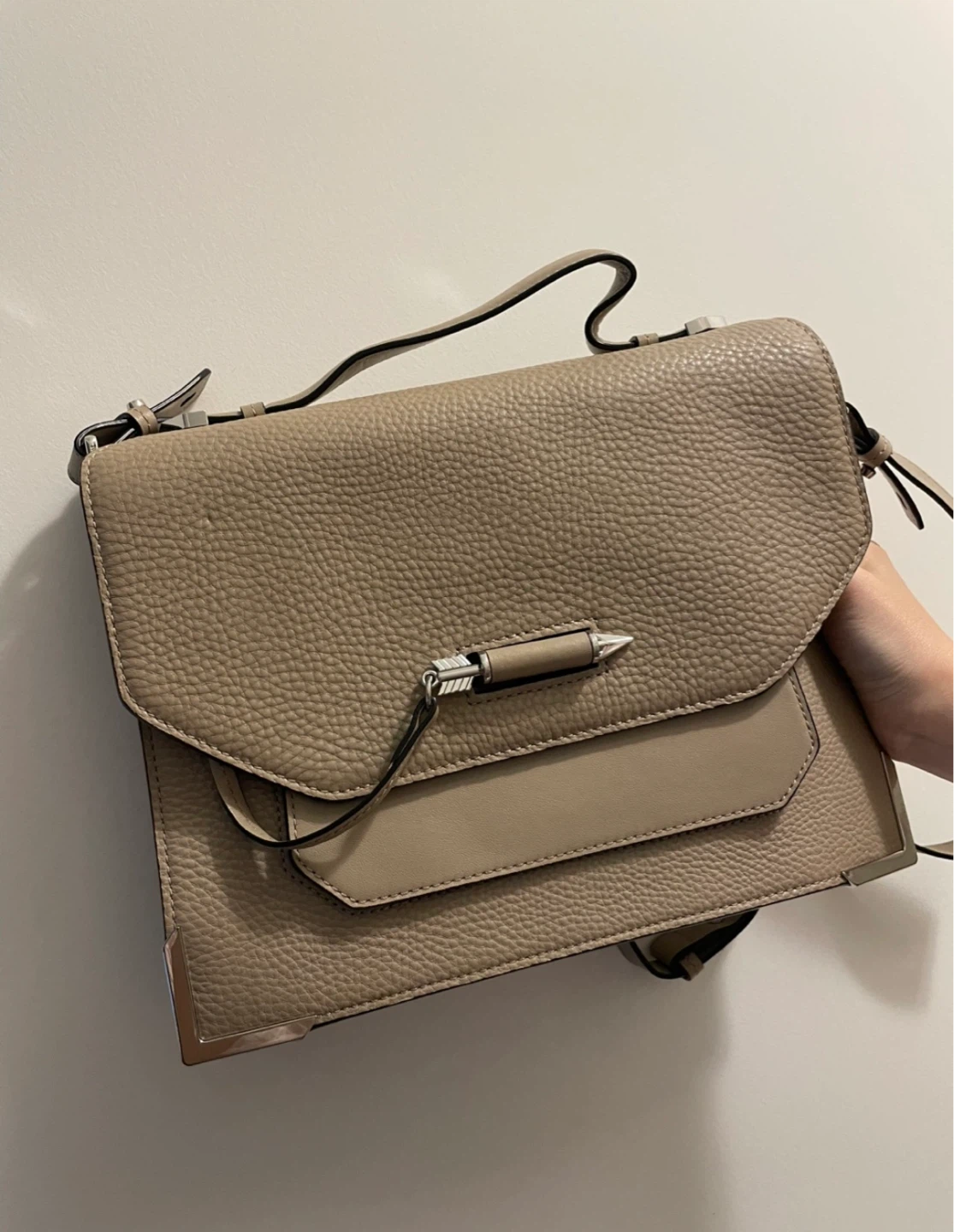 Mackage Grained Leather Messenger Bag