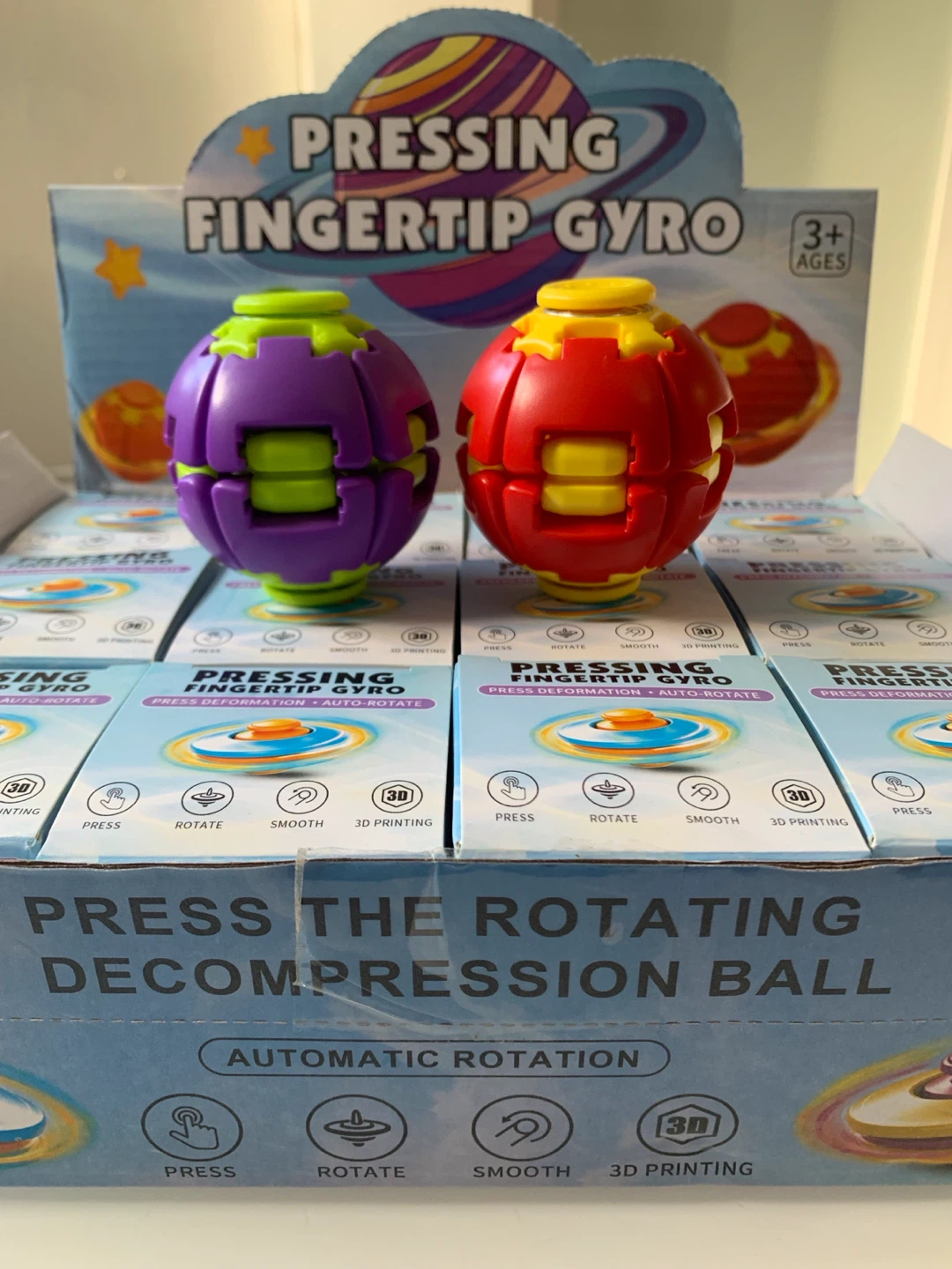 Pressing Fingertip Gyro Decompression Ball