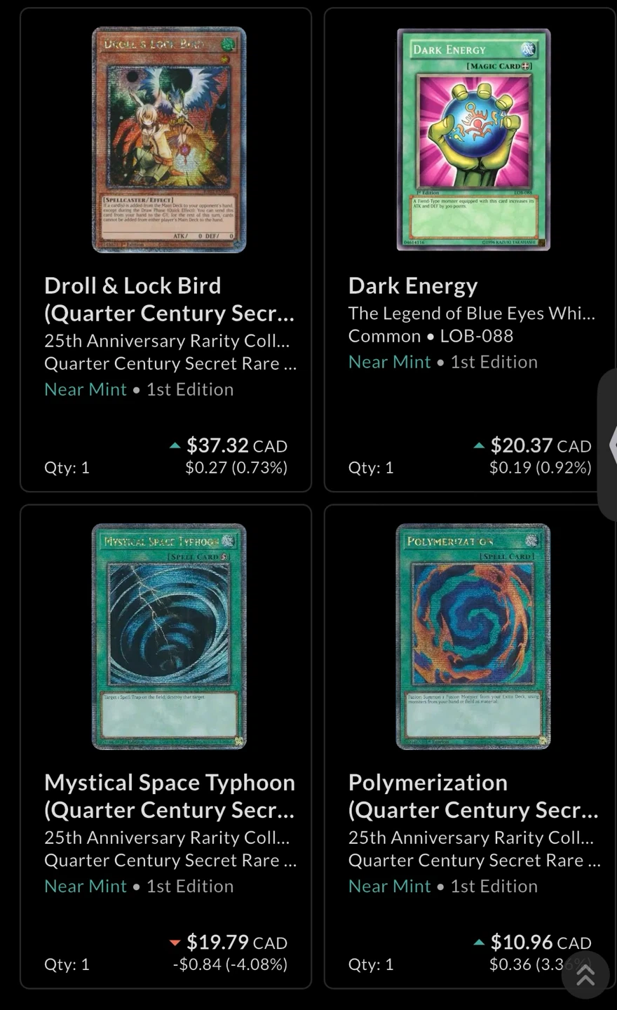 Yu-Gi-Oh! Quarter Century Secret Rare Cards