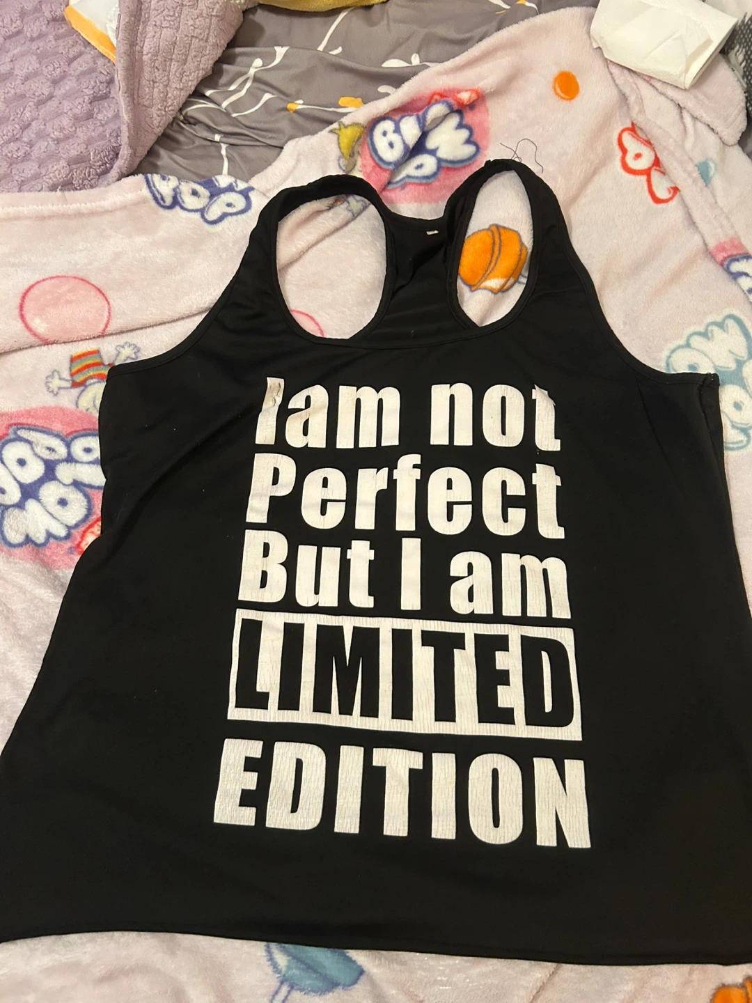 Black Graphic Tank Top X-Large