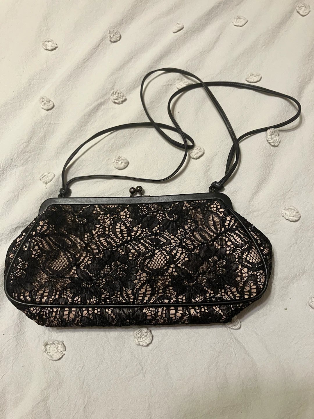 Casual Corner Black Lace Clutch