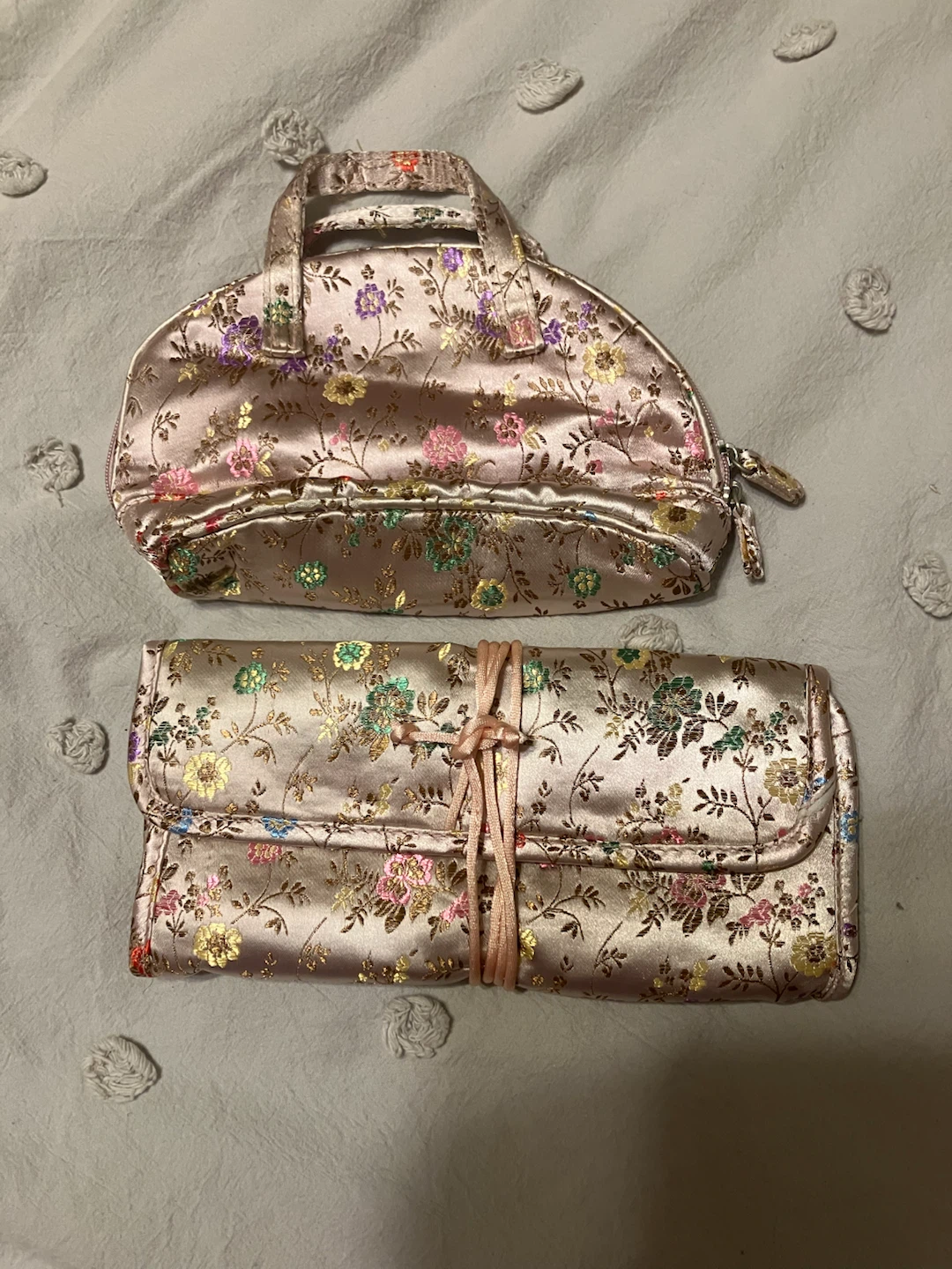 Floral Fabric Jewelry Organizer Set