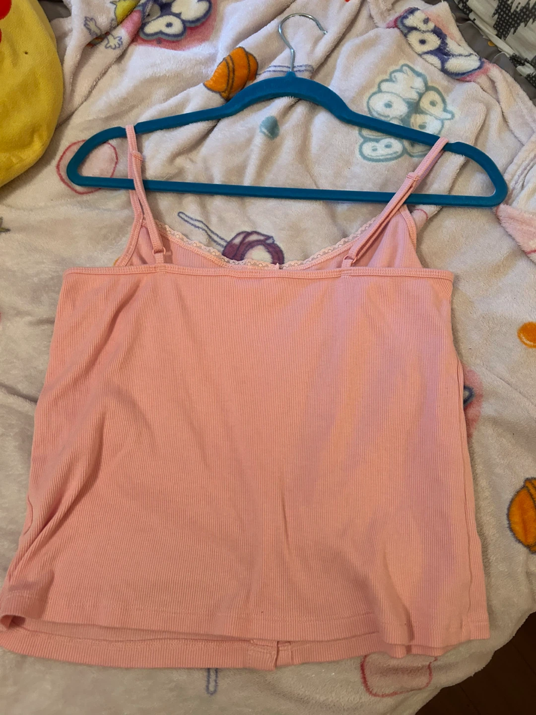 Pink Ribbed Button-Down Tank Top