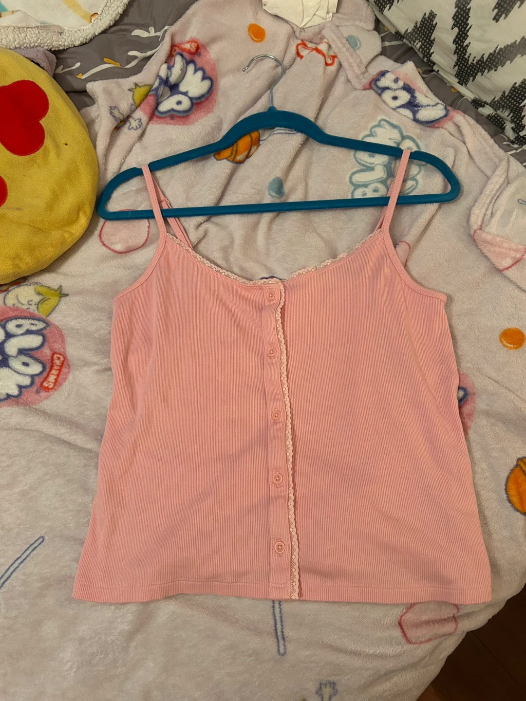 Pink Ribbed Button-Down Tank Top - photo 4