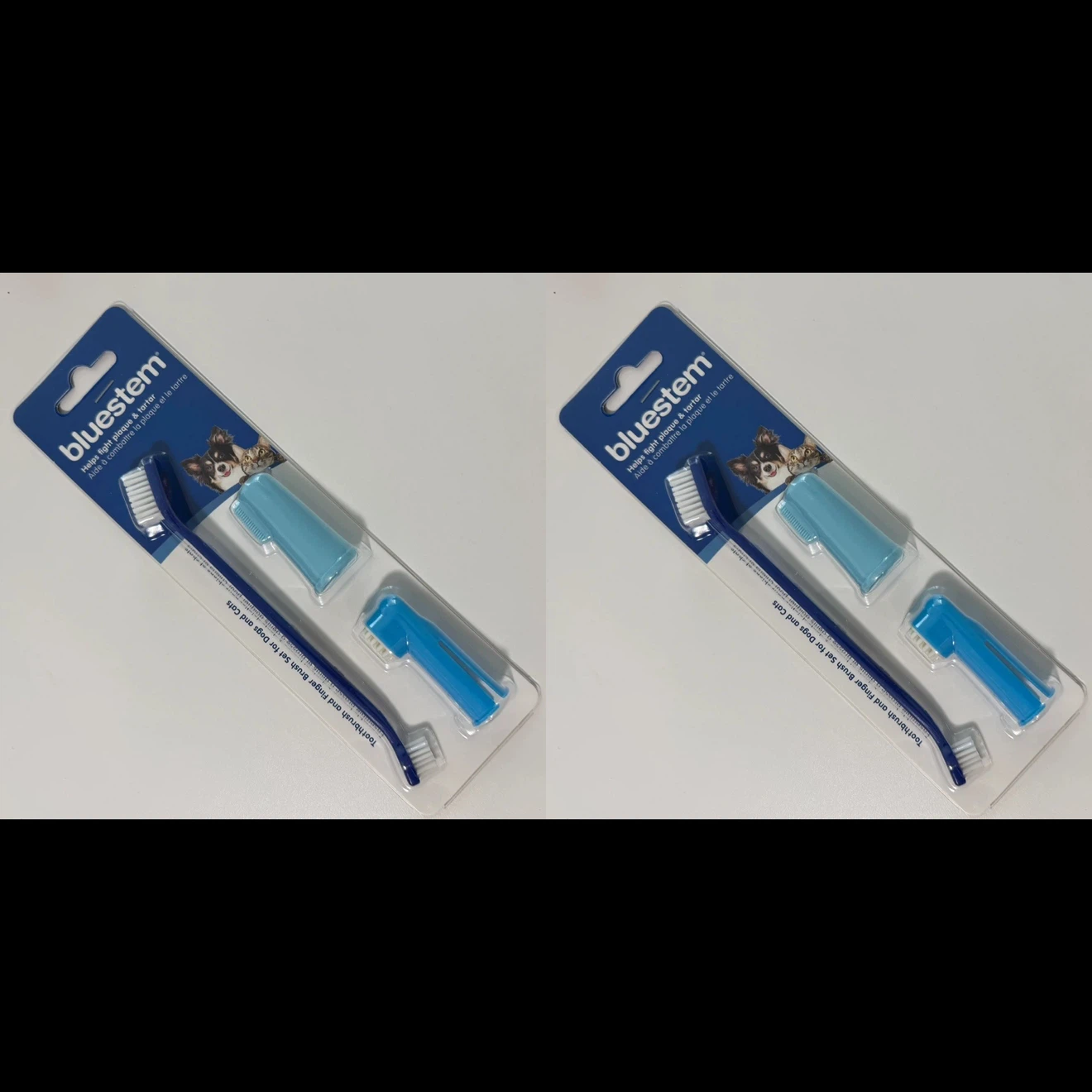 2x Bluestem Dog Toothbrush and Finger Brush Set