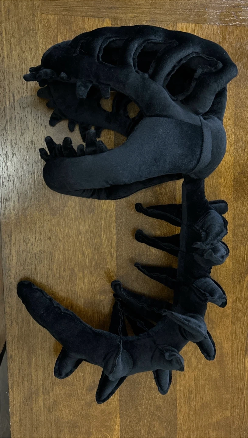 Black Dinosaur Skeleton Plush Costume - photo 4