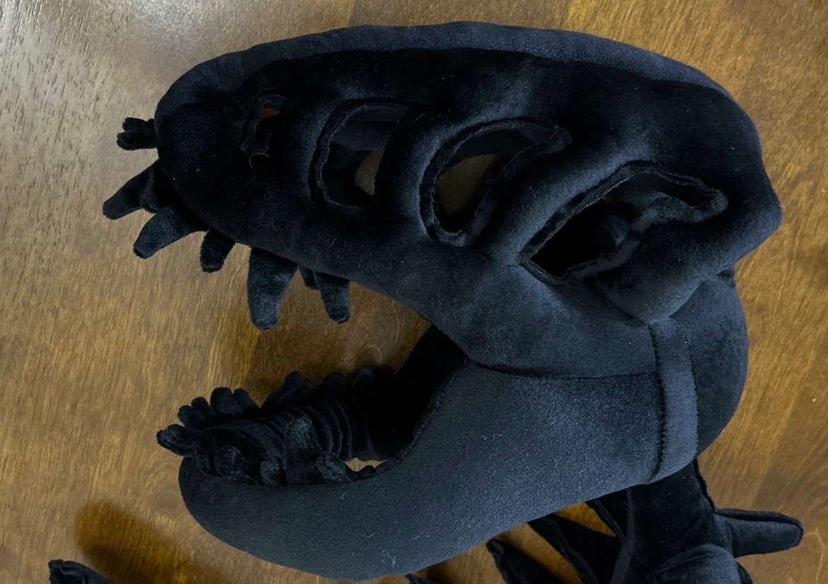 Black Dinosaur Skeleton Plush Costume - photo 5
