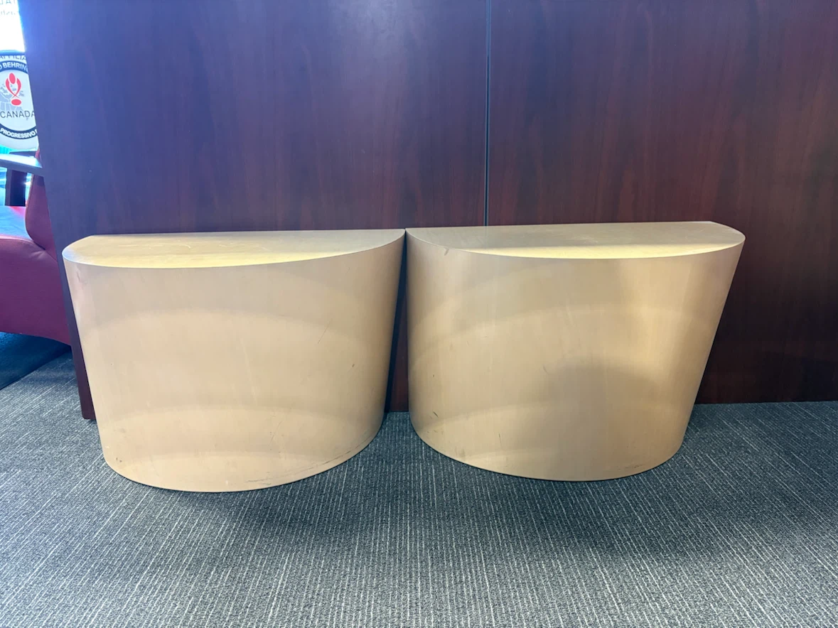 2 Diekman Split D Maple Wood Side Tables 26” W x 17” H
