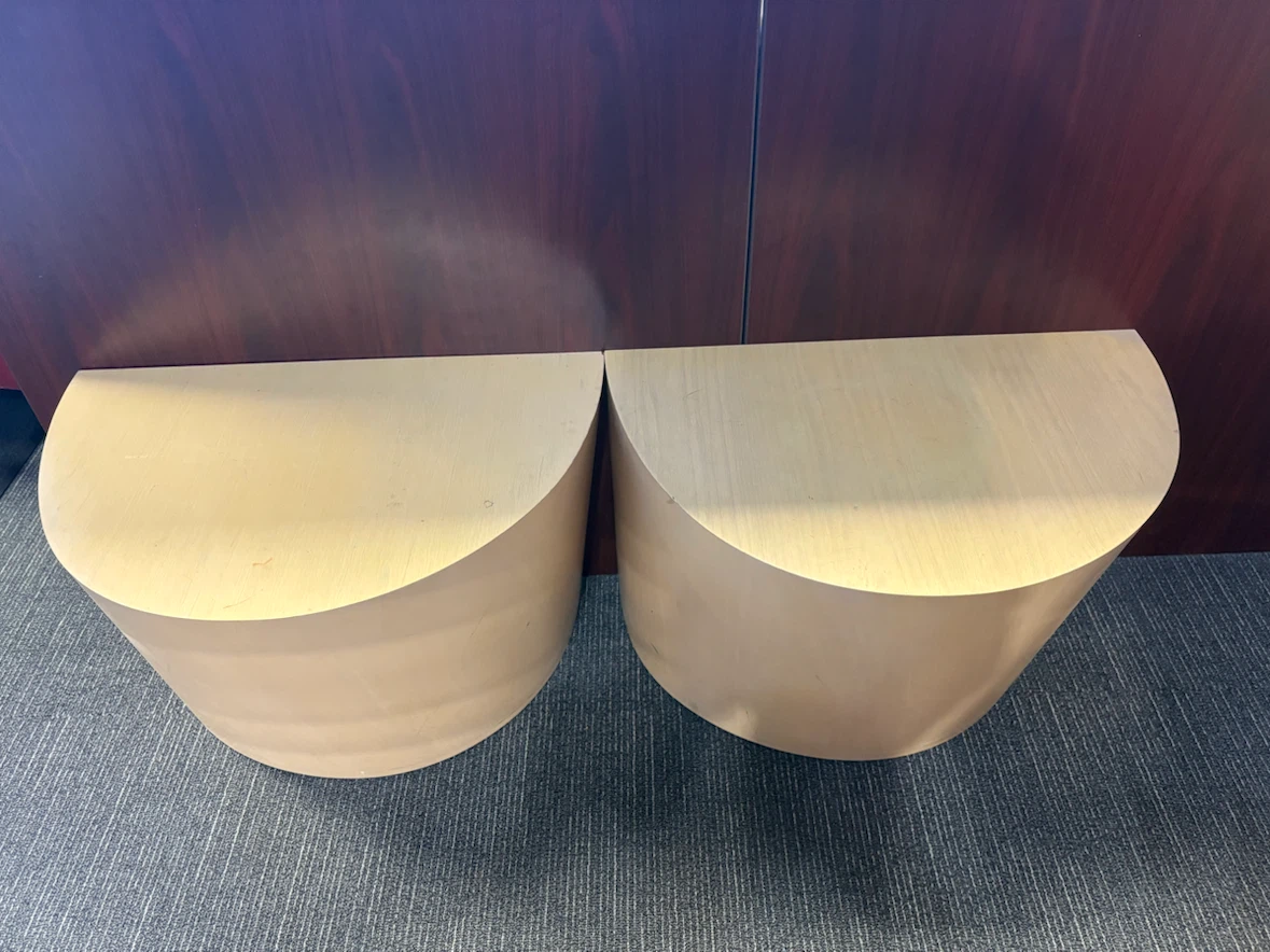 2 Diekman Split D Maple Wood Side Tables 26” W x 17” H - photo 2