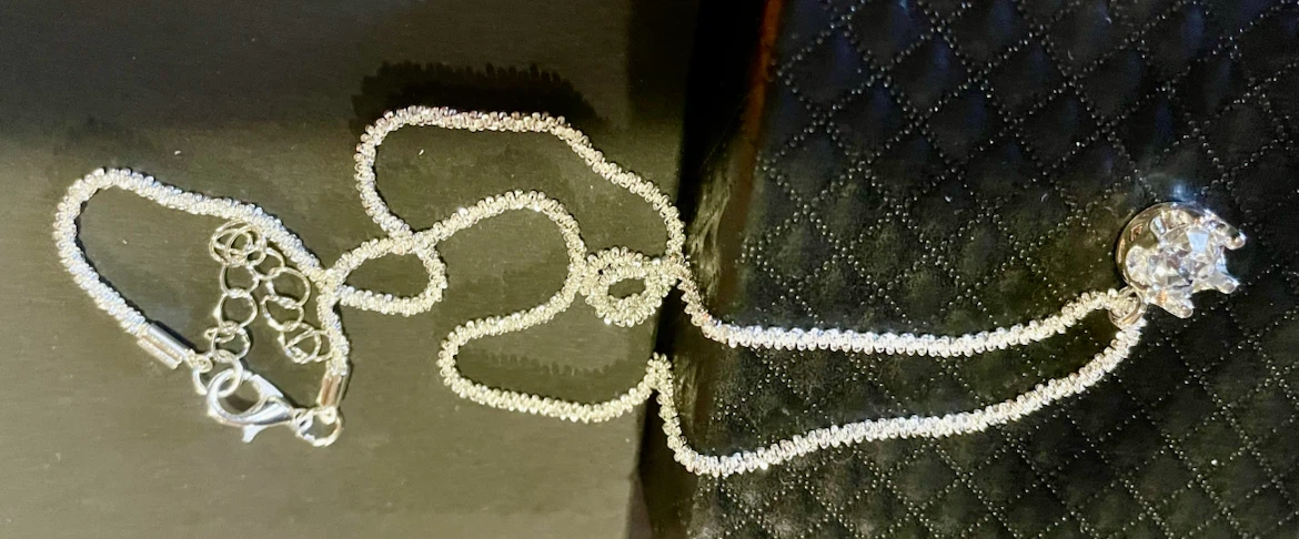 Silver-Tone Solitaire Pendant Necklace