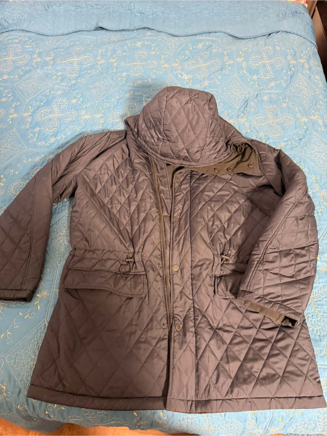 Quilted Brown Hooded Jacket